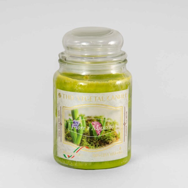 Kerze im Glas VEGETAL Blume und Moos 600 g